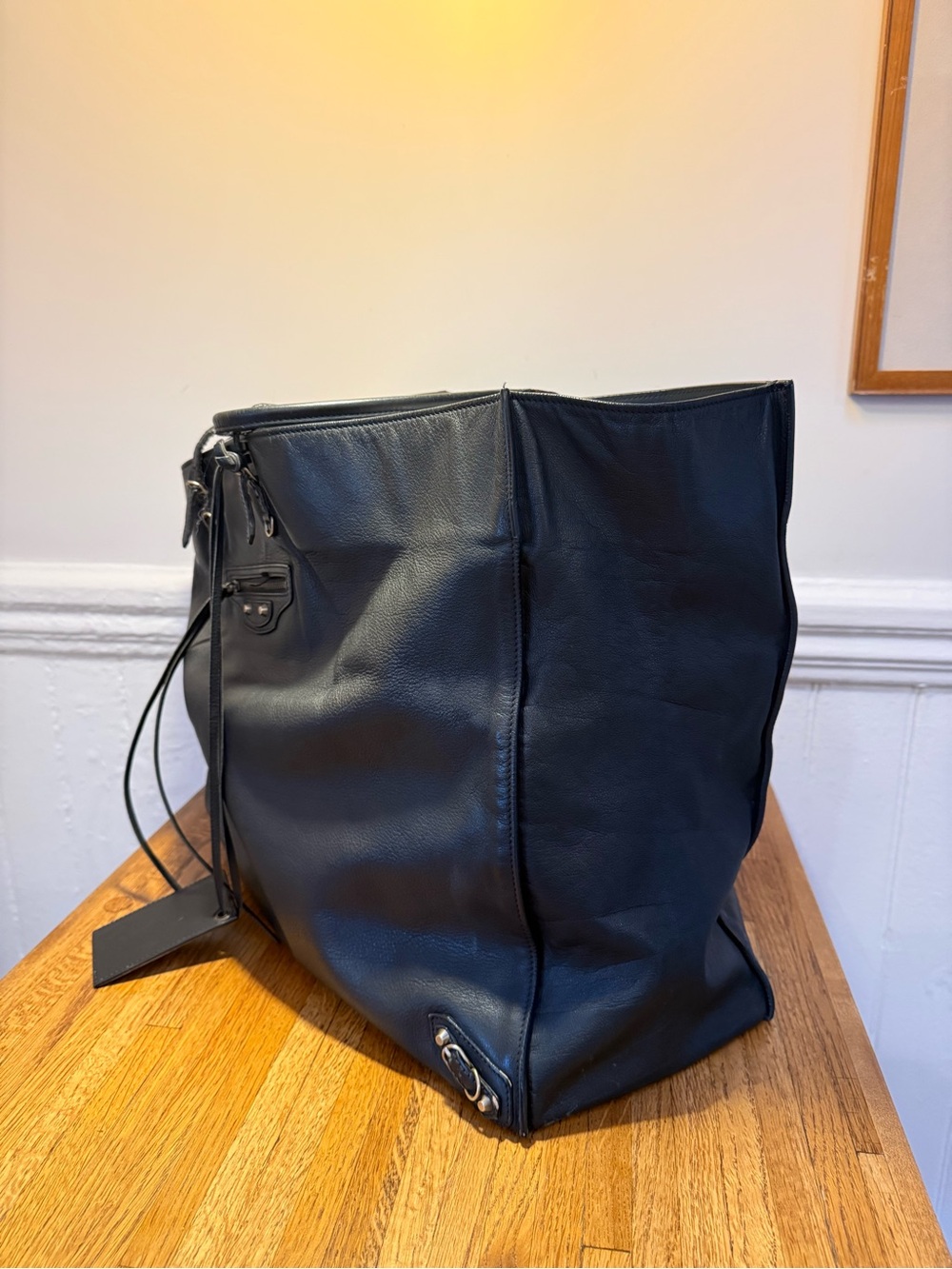 Balenciaga vintage papier A3 black leather tote - Picture 4 of 12